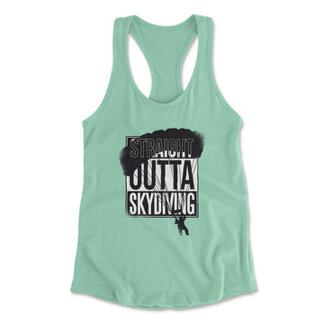 Straight Outta Skydiving Womens Racerback Tank in Mint color